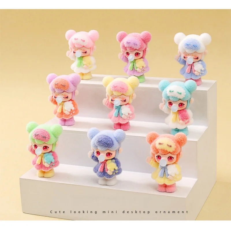 

Милые флокированные игрушки в китайском стиле Nanci Blind Box, модные игрушки, наборы-сюрпризы, брелоки, настольные подарки на день рождения