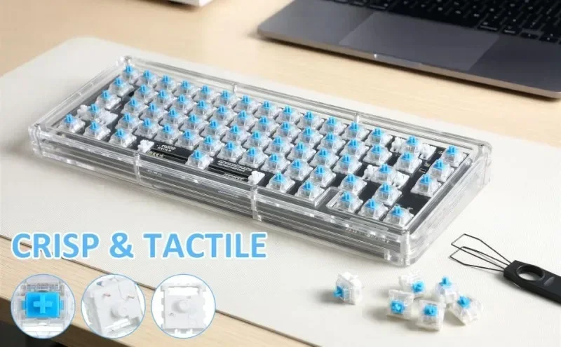 20–100 Stück Tastaturschalter, Tastatur-Klicker, Tastenersatz, 3-poliger taktiler Schalter, Tastatur-Ersatzzubehör und Clip – Detail 5