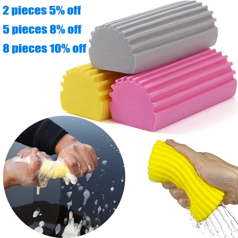 Multifunction Sponge Humedo Duster Double-sided Wet Cleaning Duster Sponge Cleaning Powder Home Auto Car Damp Clean Sponge Tools