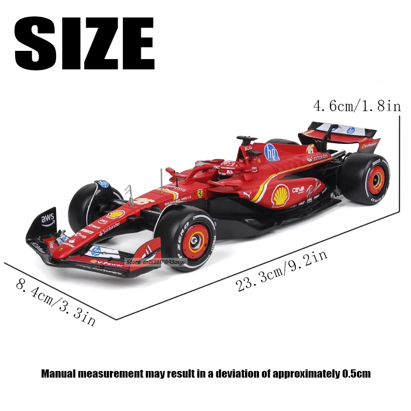 Bburago 1:24 Serie F1 2024 Varios Estilos Ferrari SF24 # Modelo de coche de aleación Leclerc 16, serie de juguetes de colección
