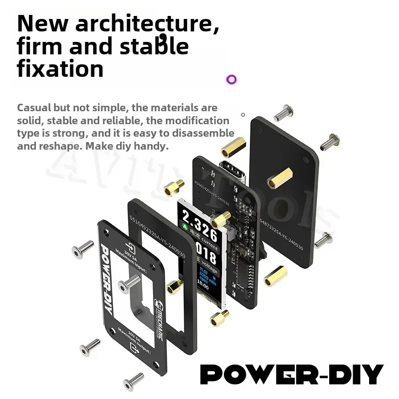 MECHANIC Power DIY Digital Ammeter Multi functional Mobile Voltage Test DIY Digital Ammeter Rotating Screen Test Tool