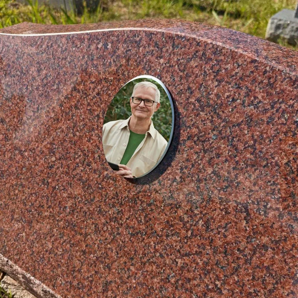 2D Flat Not 3D 1pc Custom Photo Memorial Headstone Tile Cemetery Decorations for Grave Durable Acrylic Wall Art Oval Luminous