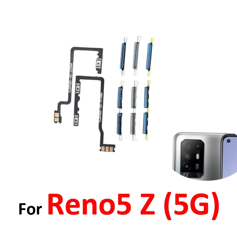 For Oppo Reno 5Z 5G CPH2211 Phone New Power Volume Button External On Off Up Down Key Internal Flex Cable Repair Parts