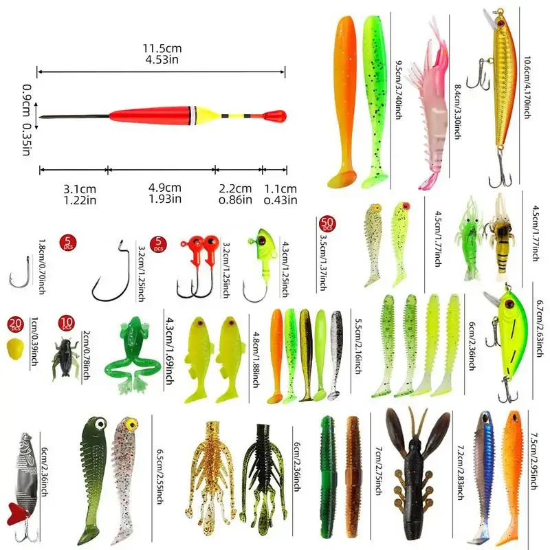 

Lure Kit Fishing Hooks Set Fishing Lures Tackle Kit Fishing Hooks Accessories Kit For Starter Freshwater Fishing