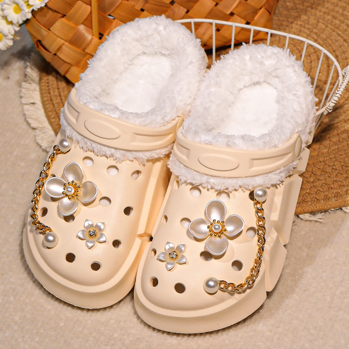 Girls Winter Slippers with Cotton Lining - Cute Cartoon Design, Soft Sole, Lightweight and Comfortable EVA Material, Suitable fo