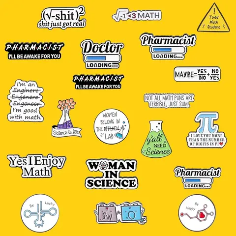 Science Enamel Pin Square Root Chemical Symbol Conical Flask "I Am Good At Math&quot Brooch Metal Badge Gift for Student Teacher