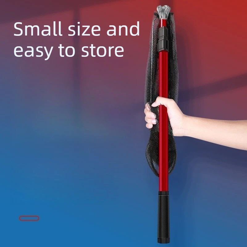 Triangular Folding Landing Net Telescopic Aluminum Alloy Super Light Hard Portable Net Bag Outdoor Fishing Supplies