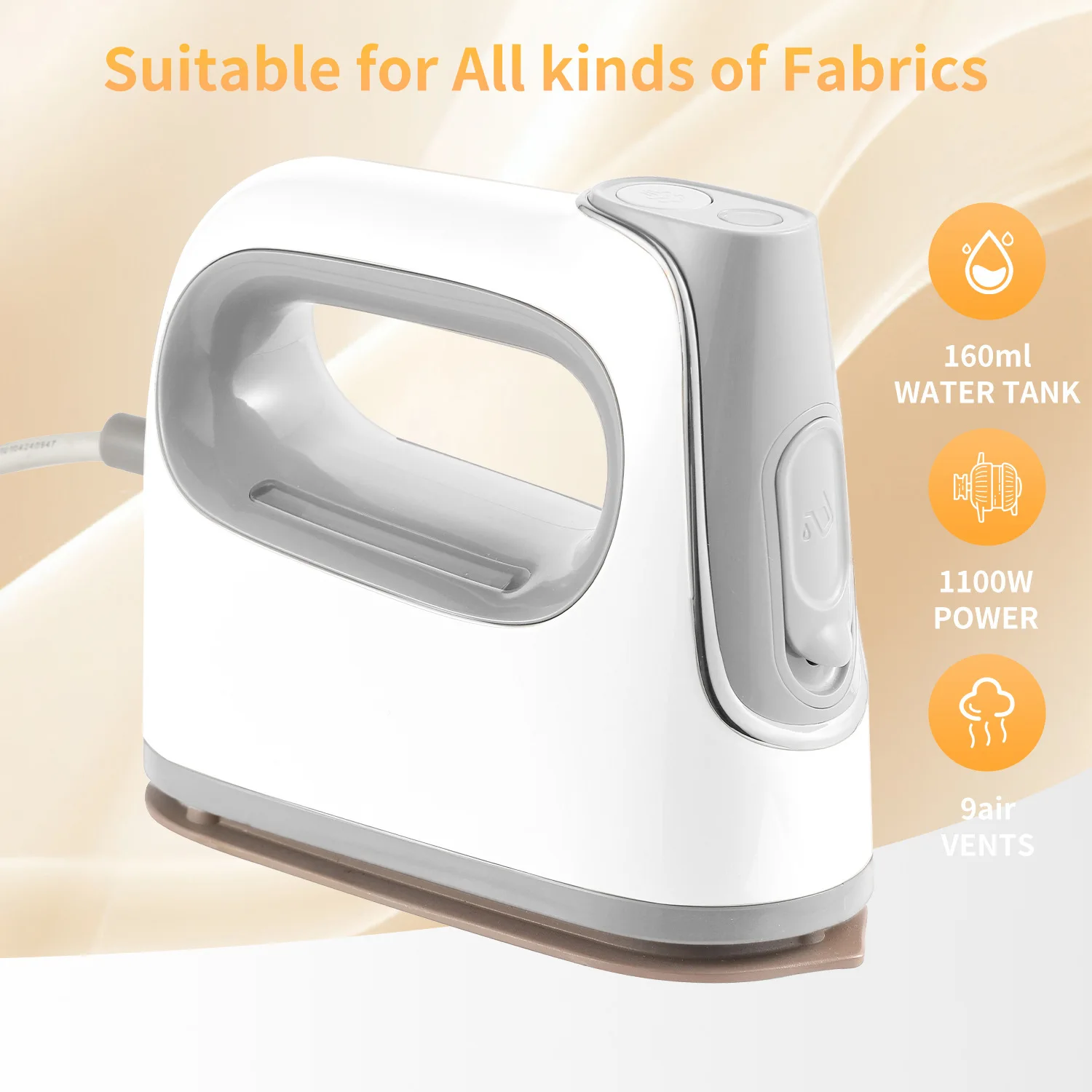1100W Drop Shipping Dual-Use Laundry 160ml Mini Steam Ironing Machine Portable Handheld Travel Iron Electric Folding Steam Iron