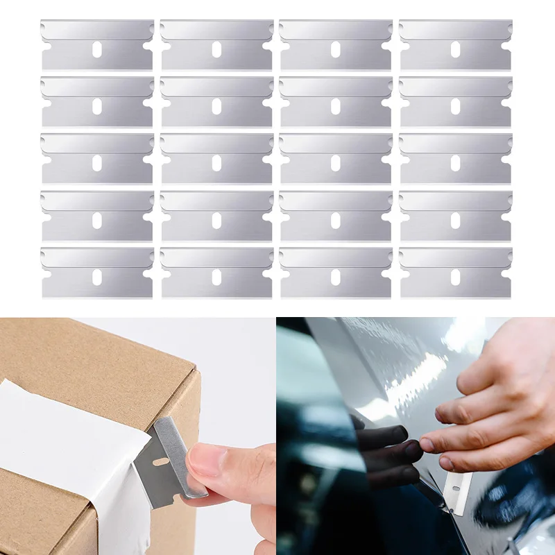 50/100pcs Razor Blades Single Edge Industrial Metal Scraper Razor Blades for Removing Labels Decal Sticker Caulk Adhesive