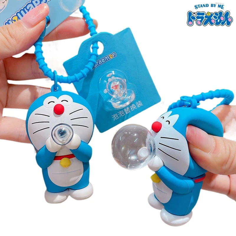 Hot Sales Kawaii Doraemon Anime Doraemon Bubble Keychain Cute Cartoon Character Lovely Exquisite Bag Pendant Toys for Girls