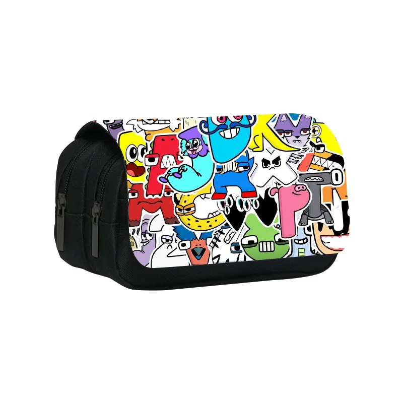 Double-Layer Pencil Case 22cm/8.7inch Game Alphabet Lore School Pen Bag for Student Large Storage Students Pencil Box School Gif
