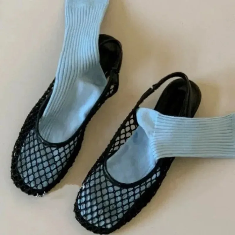 

Women Mesh Ballet Flats Fishnet Ballerina Flats Comfortable Round Toe Ballet Shoes Breathable Casual Walking Shoes for Commuting