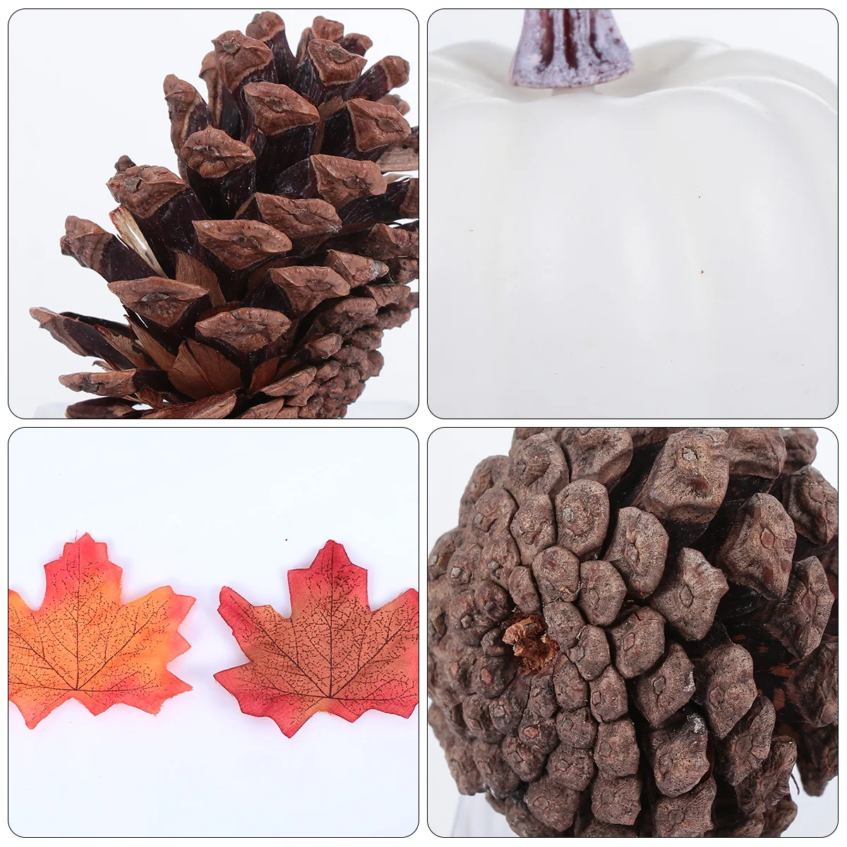 

24 Pcs Artificial Foam Pumpkin Maple Leaf Autumn Cone Props Home Decor Thanksgiving Party Table Vase Basket AccessoriesPlant