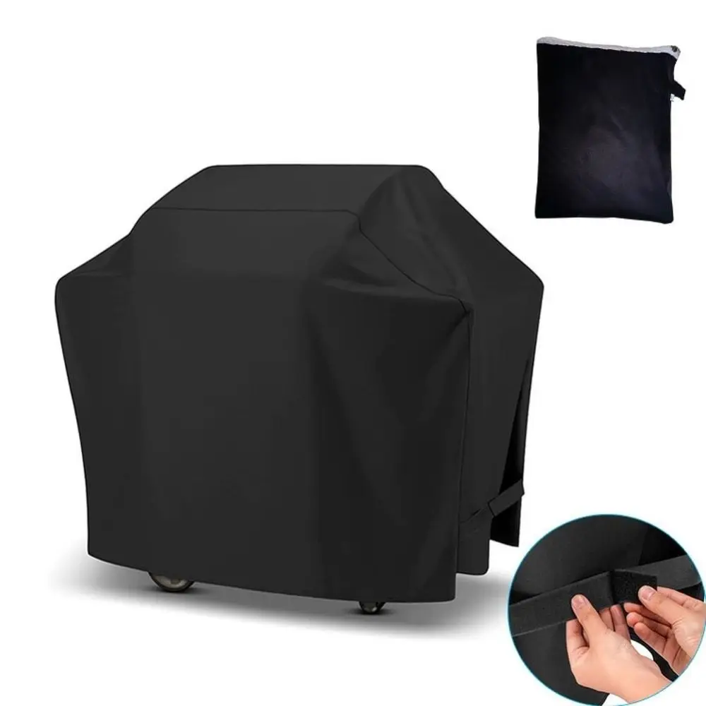 Barbecue Cover for Outdoor Grills 600D Oxford Fabric Waterproof PU Coated Dustproof UV Protection 140x58x107 cm Black