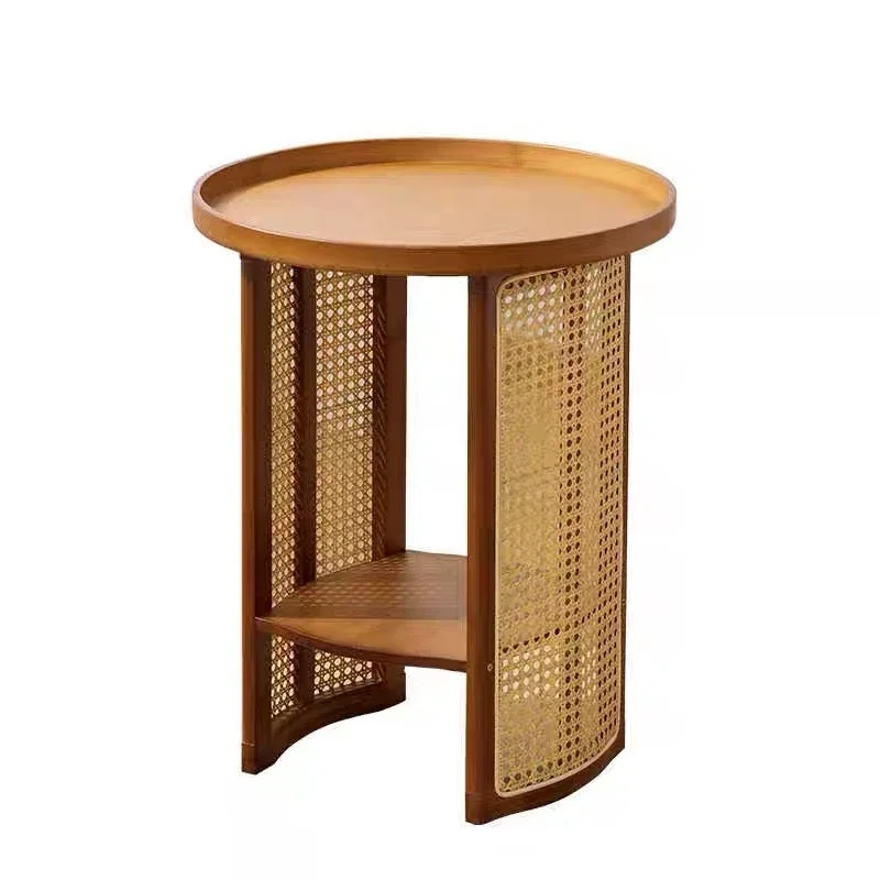 

Rattan coffee, living room, sofa side , bedside table, creative round tea table, balcony small