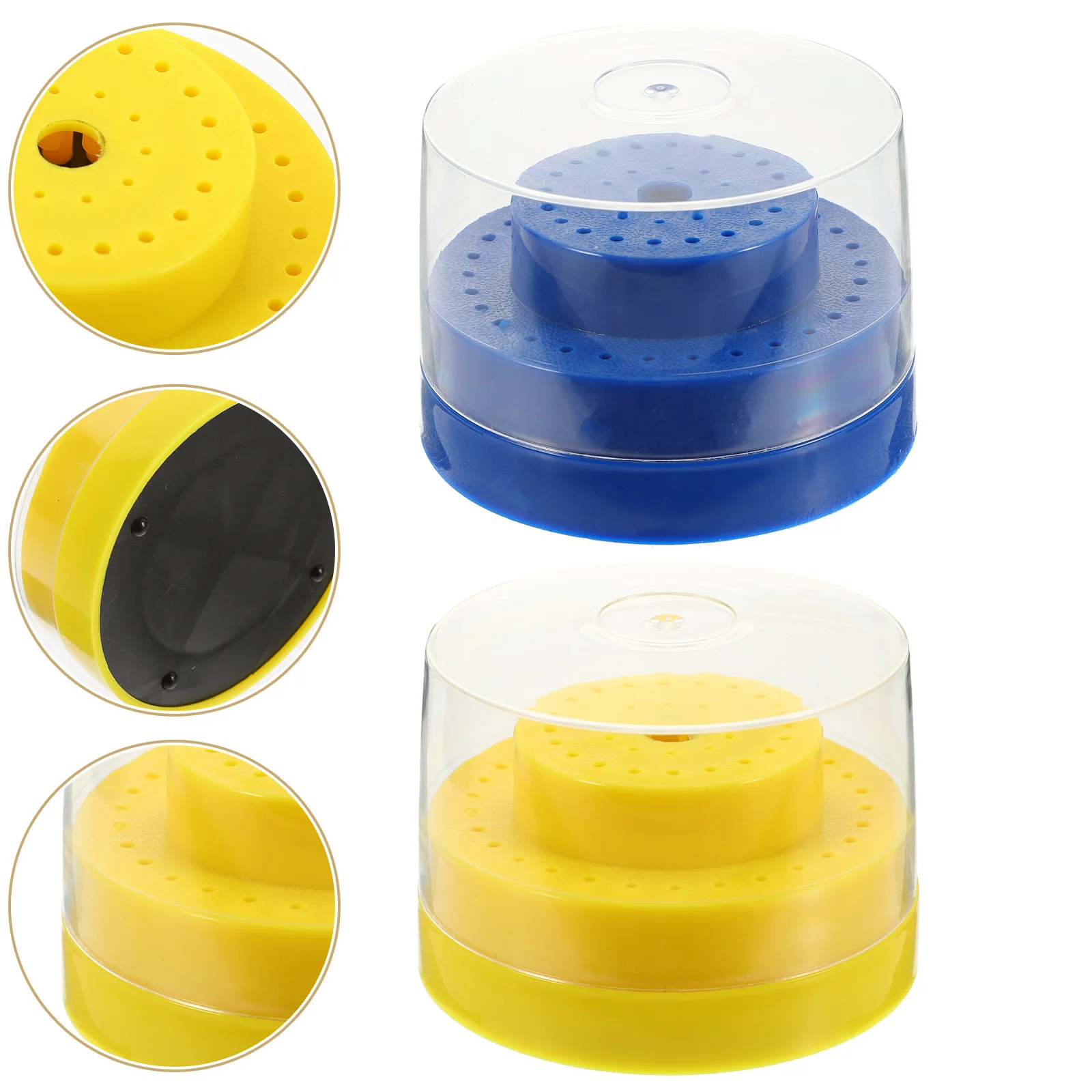 

2 pcs 60-Holes Nail Drill Bits Storage Holder Plastic Nail Bits Stand For Salon Home Diy Use Multiple Hole Design Easy Find Neat