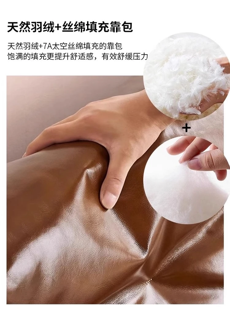 أريكة جلدية فرنسية كلاسيكية من كتلة التوفو والشمع الزيتي في القرون الوسطى، شقة صغيرة لغرفة المعيشة، صف مستقيم، أريكة عالية القدم #4