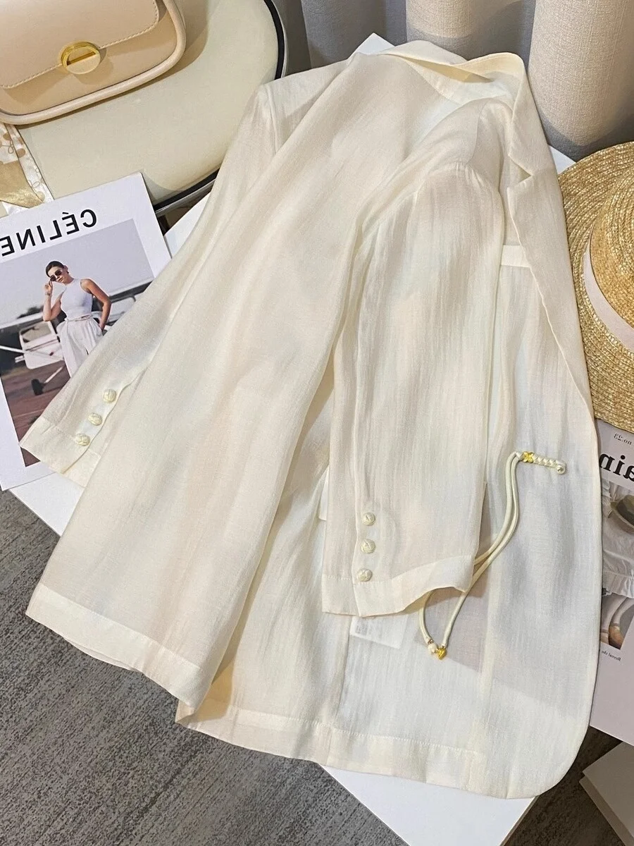 

Ele Thin Chiffon irt Jaet Women's Summer High-End Sensation Small Size Sunscreen National Sle Western Suit Top