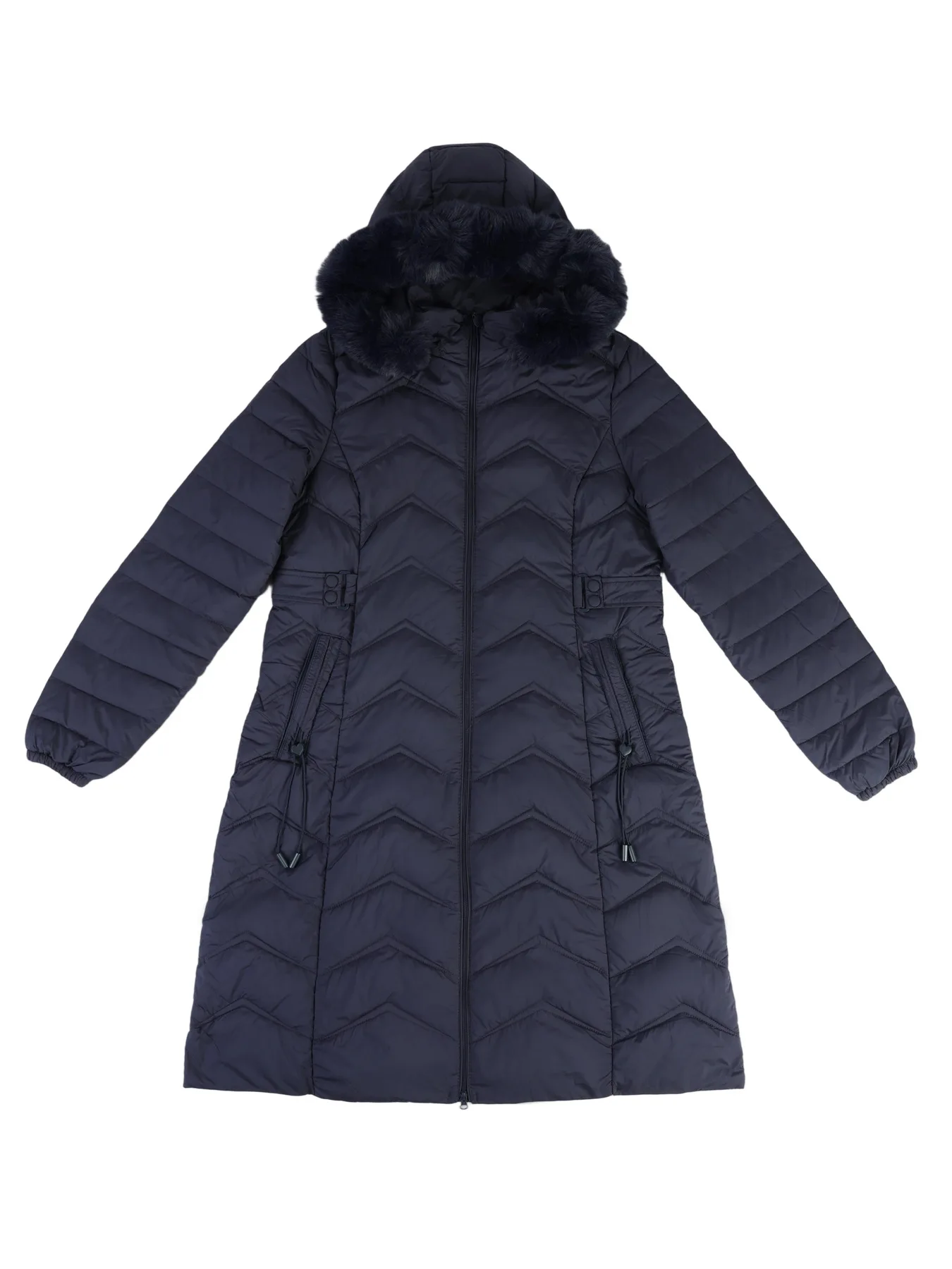 

2025 зимняя длинная хлопковая куртка выше колена для похудения на пуху с меховым воротником, женская хлопковая куртка