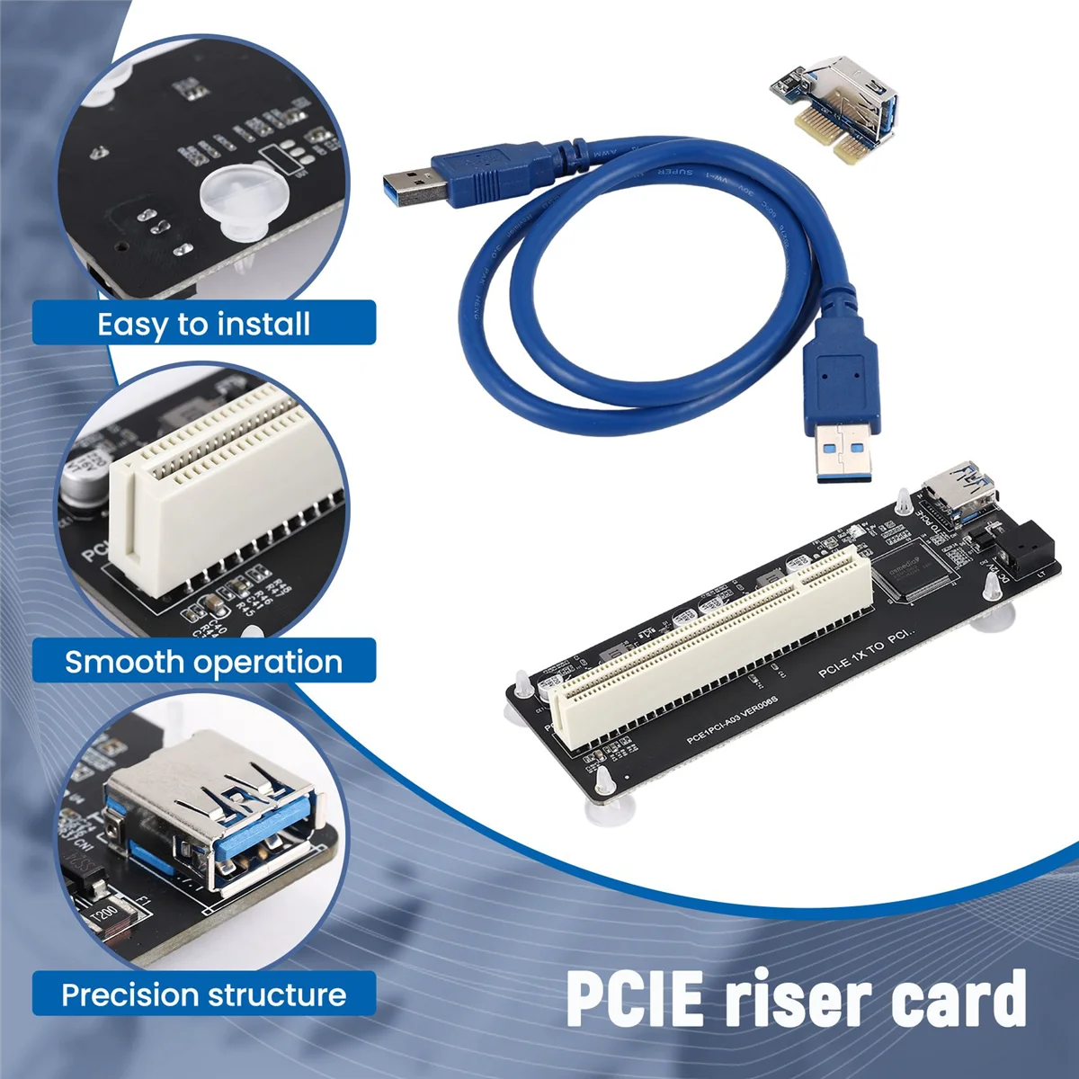 Tarjeta de Bus PCIE PCI-E PCI Express X1 a PCI Riser para PC de escritorio