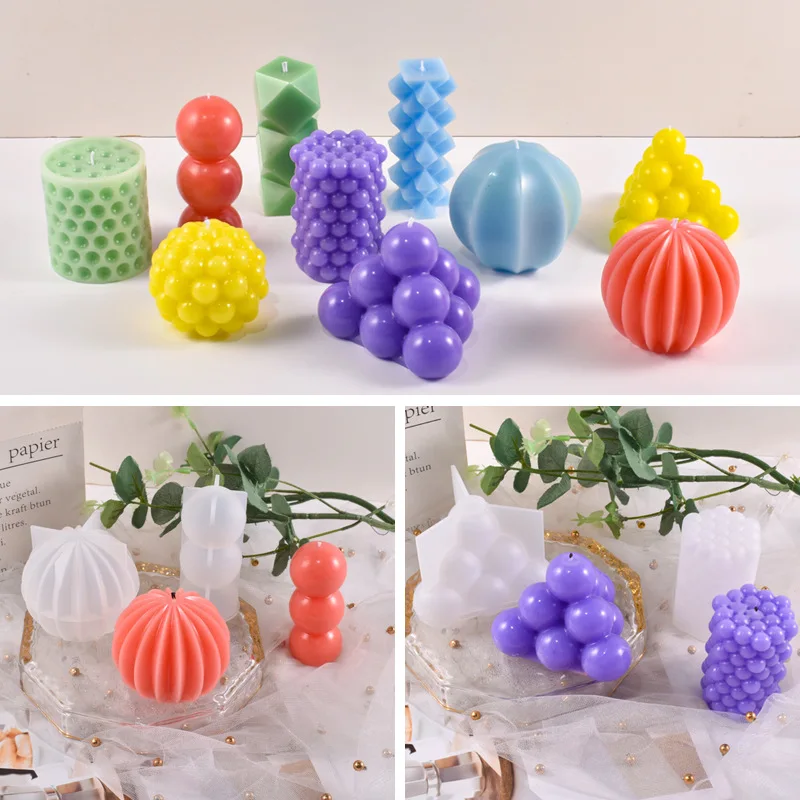 Hot Multi-Style Geometric Bubble Ball Silicone Candle Mold Spherical Lantern Crystal Epoxy Resin Soap Gypsum Chocolate Mould