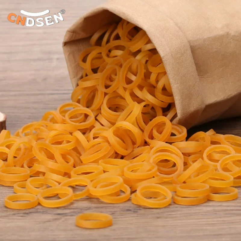 Width 2mm-10mm Yellow High Elastic Rubber Bands Dia20mm-75mm Stretchable Latex Rings