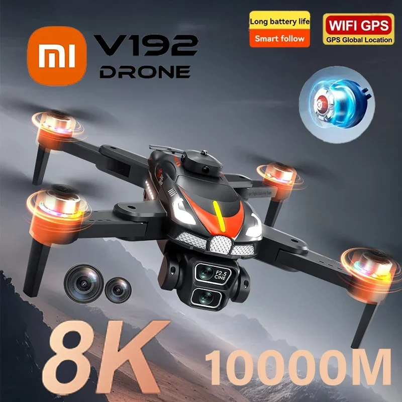 Xiaomi V192 Drone Professionele 8K HD Dubbele camera FPV Borstelloze motor Optische stroom Zweven Obstakel vermijden Vierassige RC Drone