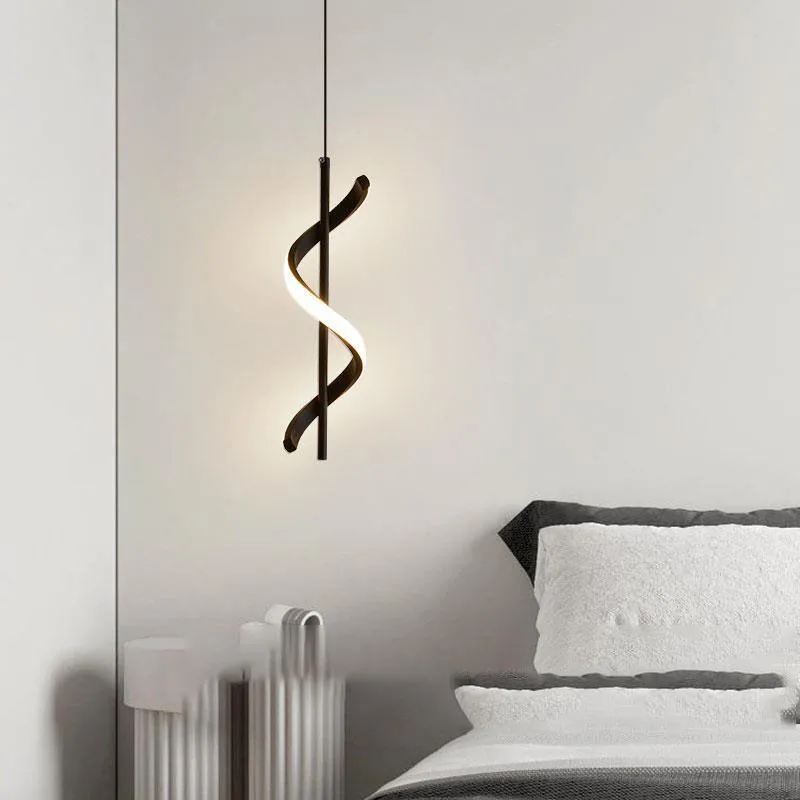 Lustre Bedside Rotating Chandelier Pendant Lights Lampara Colgante Techo Luminaire Suspendu Quarto Casal Chambre Kroonluchters