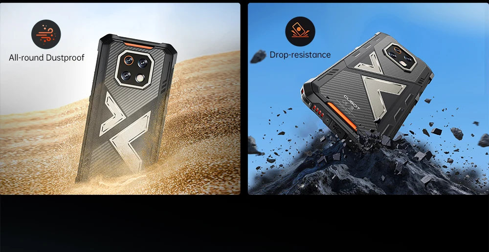 Cubot KingKong ES 3 Rugged Smartphone 16GB(6+10)+256GB Android 15 10200mAh 33W 6.745''120Hz 4G Mobile Phone NFC/GPS 48MP+16MP