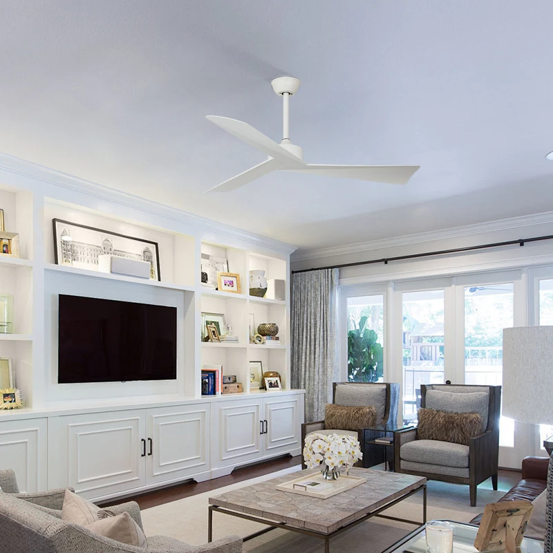Model 811 52-Inch Electric Ceiling Fan With ABS Blade Remote Control DC Motor Sleek Metal Design For Household Use