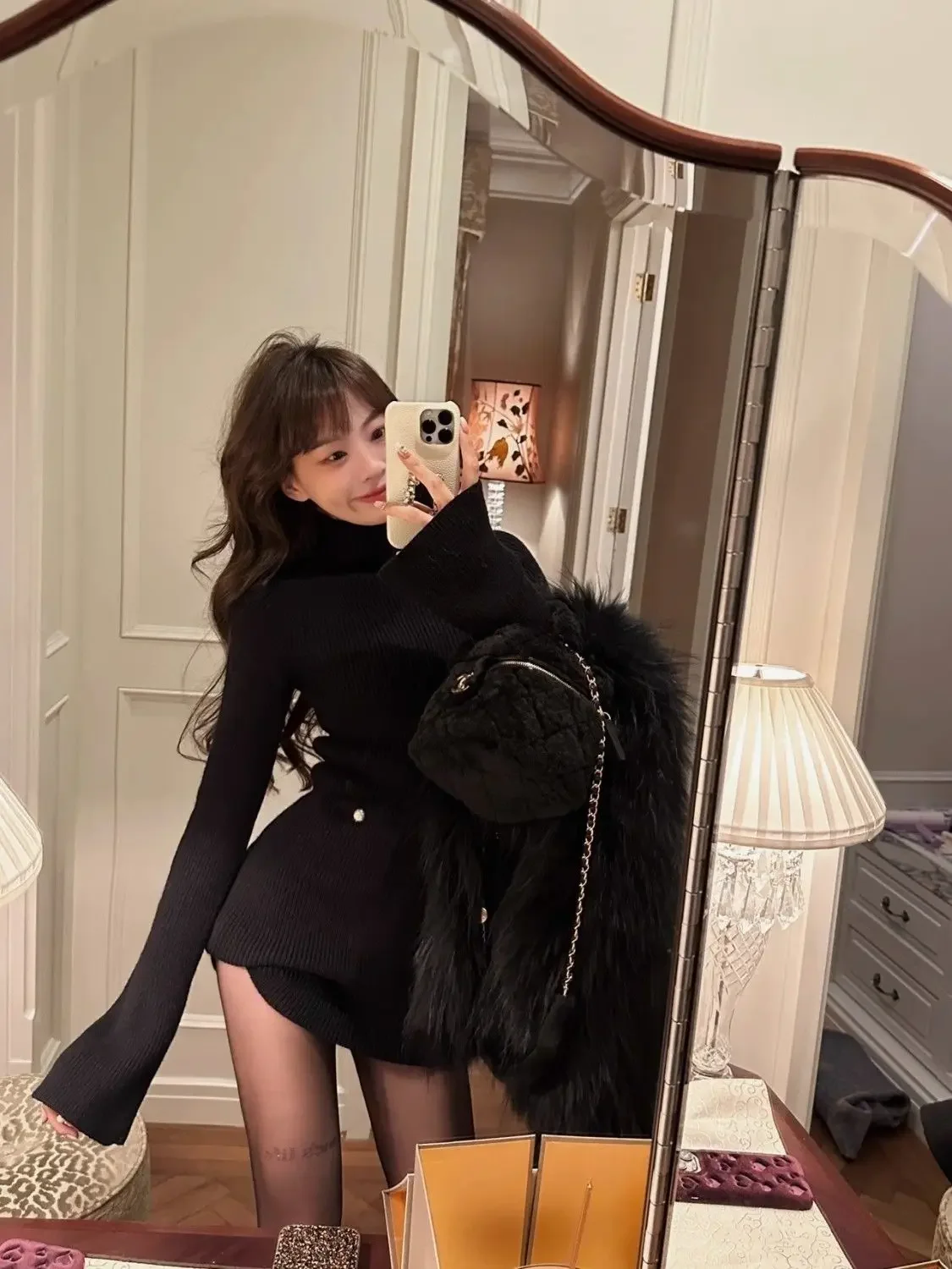 Japanese Sweet Mini Dress Women Lace Doll Collar Shirt + Fairy Bow Pink Dress Set Elegant Fashion Birthday Party Dress Sets Fall