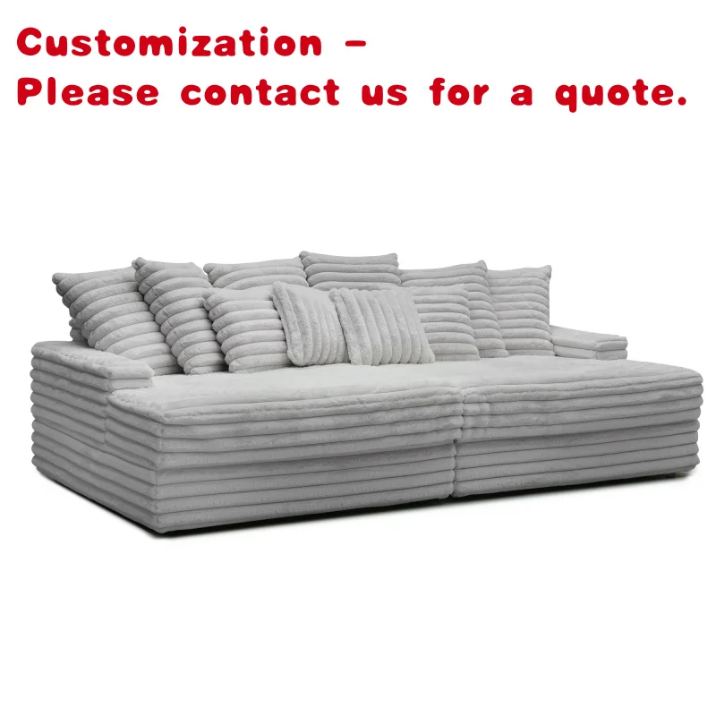 

custom.C-A USA Showrooms in Stock Thick Striped Corduroy Single and Loveseat Soft Sofa Bed Black Gray White Living Room Couch