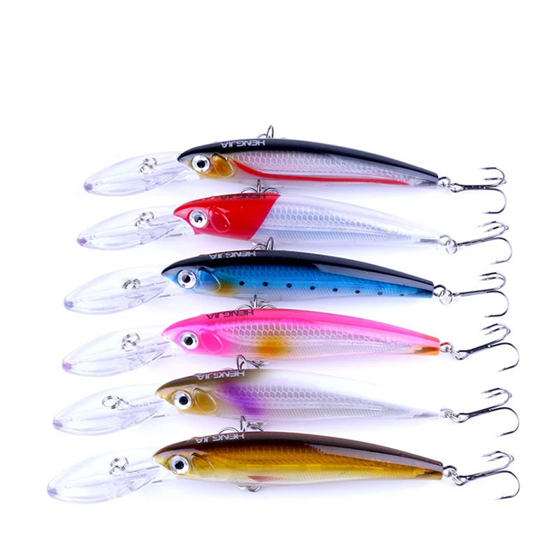 Hengjia 1pcs 17cm 30g Deep Diving Large Minnow Lure Artificial Wobbler Hard Bait Crankbait Sea Bass Pike Perch Fishing Tackle