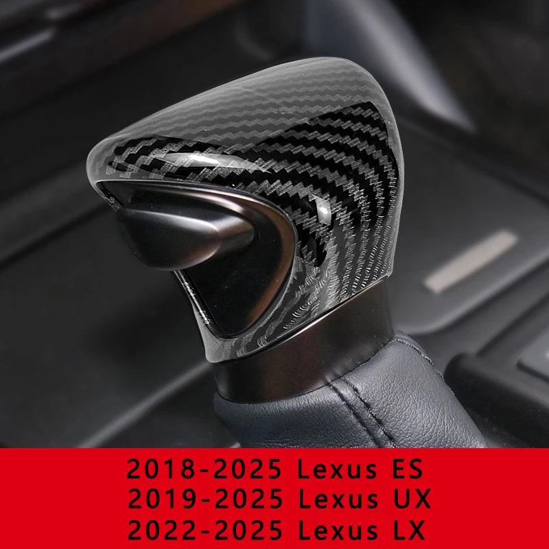 

For Lexus 18-25 ES30h LX700h UX300h ABS Carbon Fiber Styling Gear Shift Head Cover Trim Car Interior Accessories