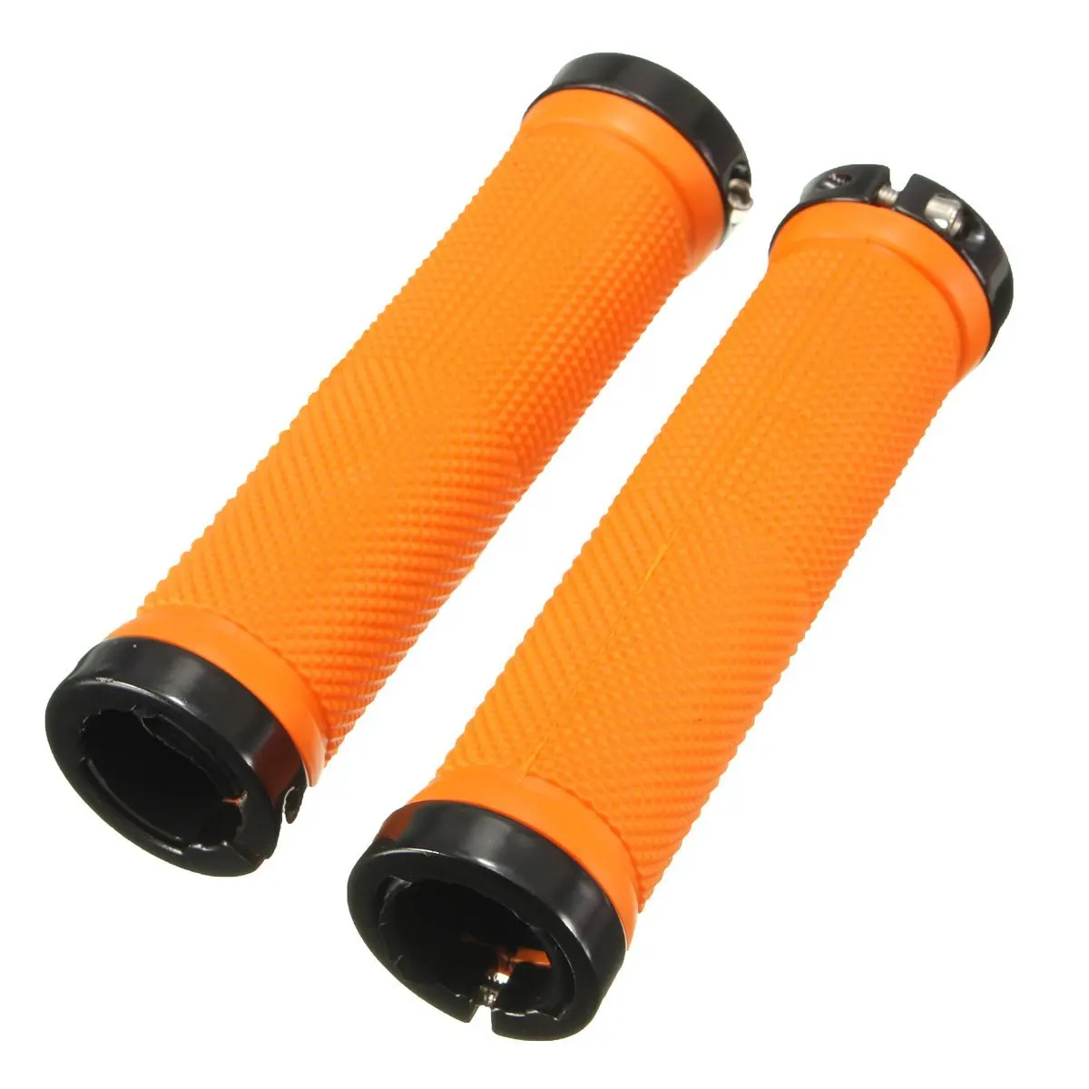 Poignées de guidon de vélo pour VTT et BMX, couleur orange, 1 paire