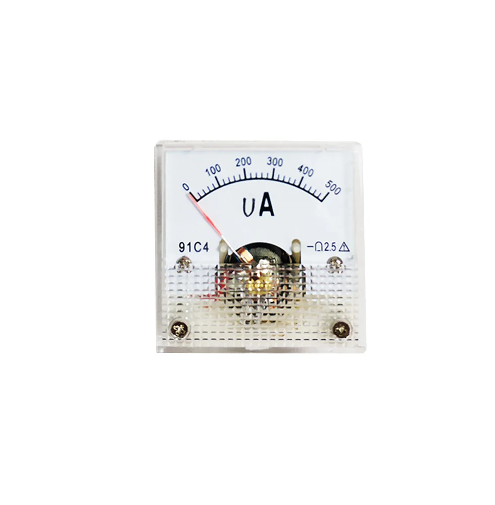 91C4-UA DC microammeter 50UA 100UA 200UA  300UA  500UA  Analog Mechanics Plate table Pointer type Ammeter 45*45mm