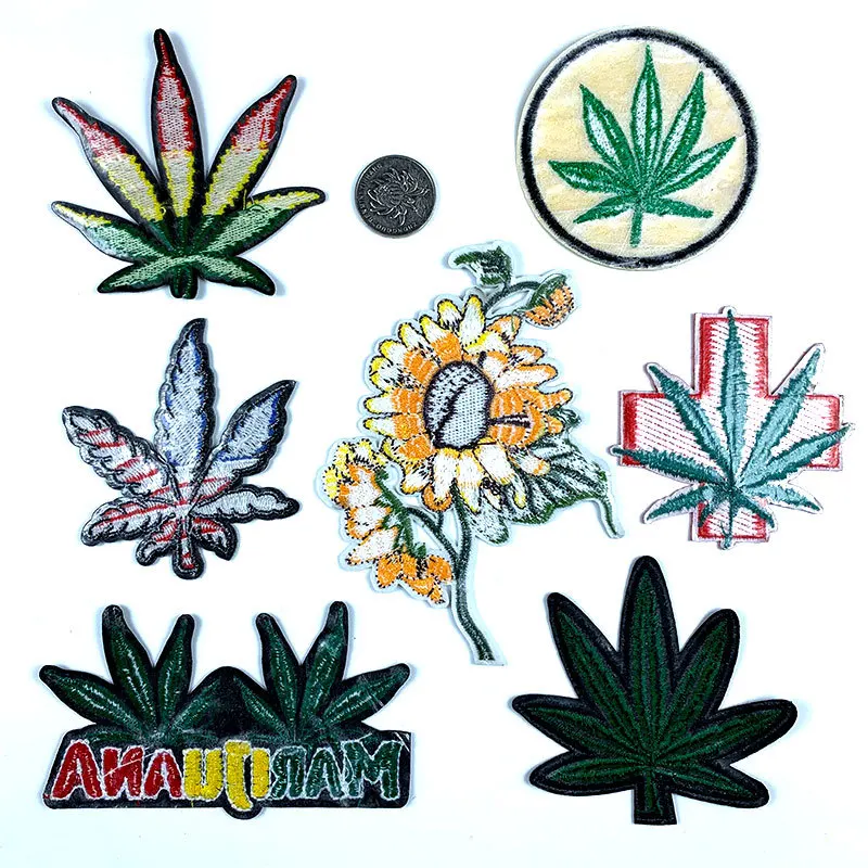 Cartoon Applique Maple Leaf Sunflower Cloth Sticker Foreign Trade Explosion Clothing Accessories Adhesive Embroidery Patch