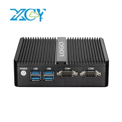 XCY-Mini PC Intel Celeron J4125, Quad Cores, 2x, RS232, Dual Ethernet, 300M, WiFi, HDMI, VGA, 4 x USB, sin ventilador, Industrial, IPC, Windows 10