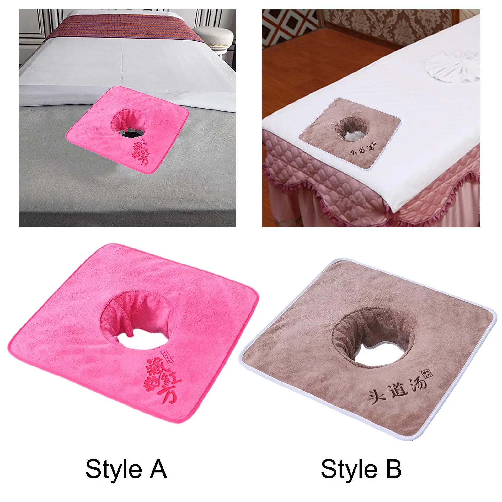 Massage Table Towel Bed Cover Protector Professional for Beauty Salon SPA Face Pad Face Pillow Towel with Hole Face Hole Towel