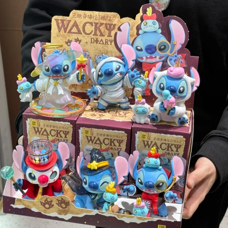 Disney Stitch Blind Box Weird Diary V2 Series Anime Figures Mystery Box Collectible Cute Pvc Statue Doll Children Birthday Prese