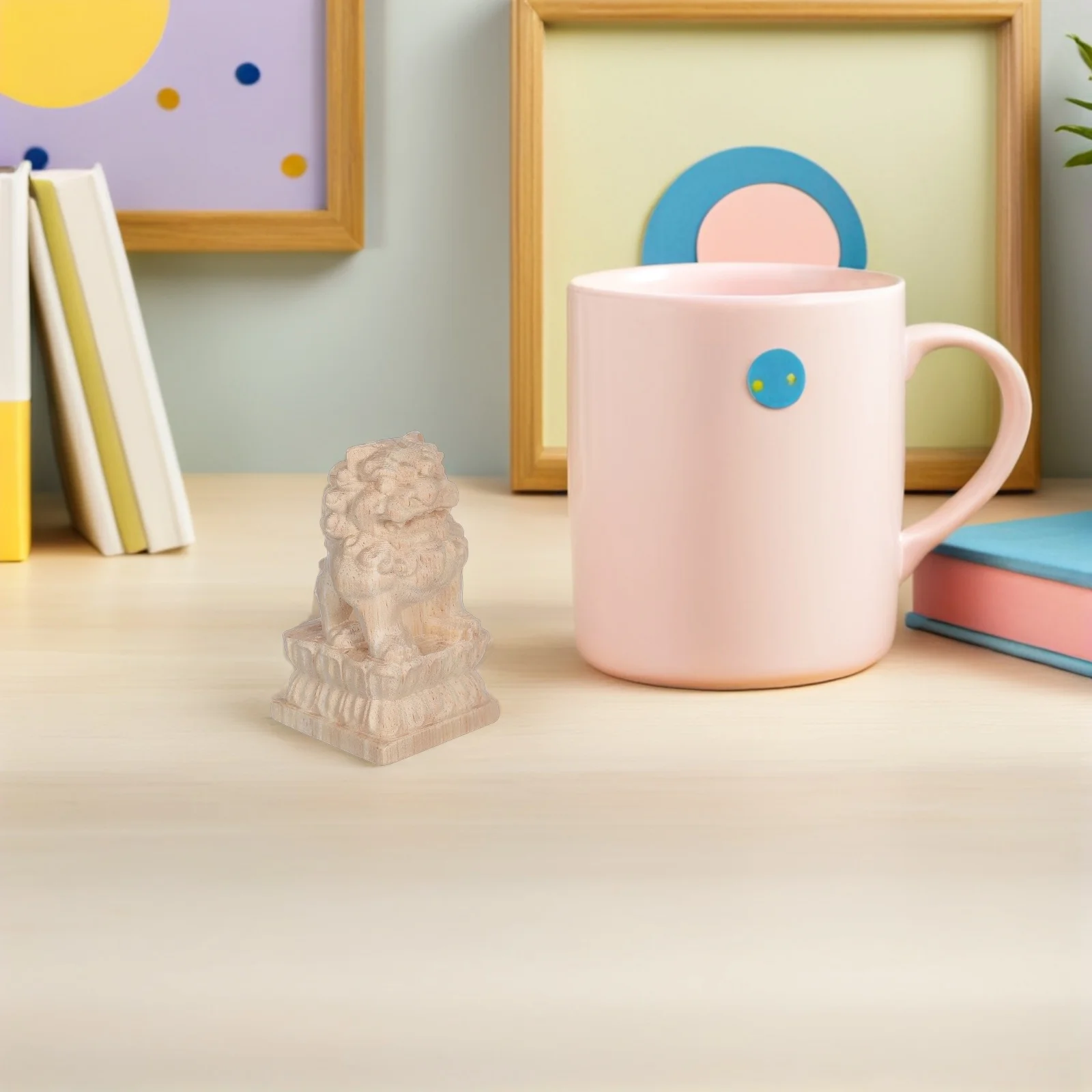 

Wooden Lion Finial Carved Fence Post Topper Decorative Railing Cap For Staircase Balcony Courtyard Outdoor Indoor Use Lion