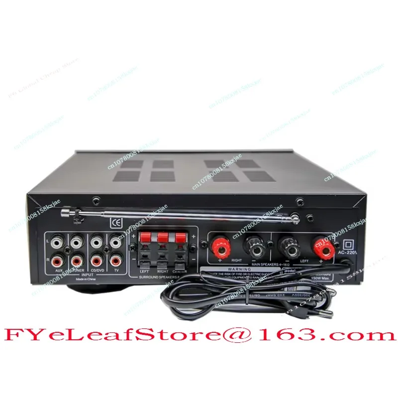 AV-608BT 400W Black HIFI Premium Home Mixer 2 Channel Amplifier High Voltage DJ Bass High Power Amplifier