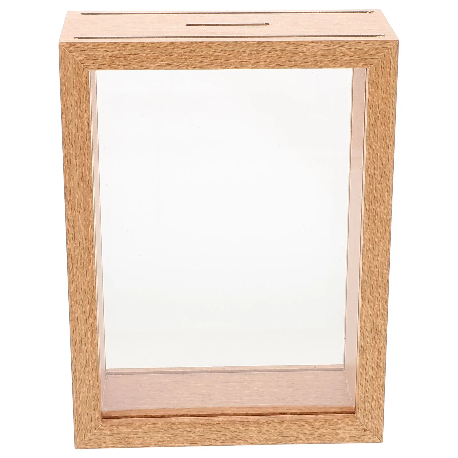 

Wooden Money Bank Picture Frame Decorative Coin inch Art Shadow Box Money Saver Box Clear Money Jar for Adults Money Savi