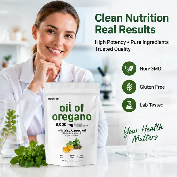 6000mg Oil of Oregano Combined with Black Seed Oil Softgels,GMO & Gluten Free, Premium Herbal Nutrition Supplement, 300 Count