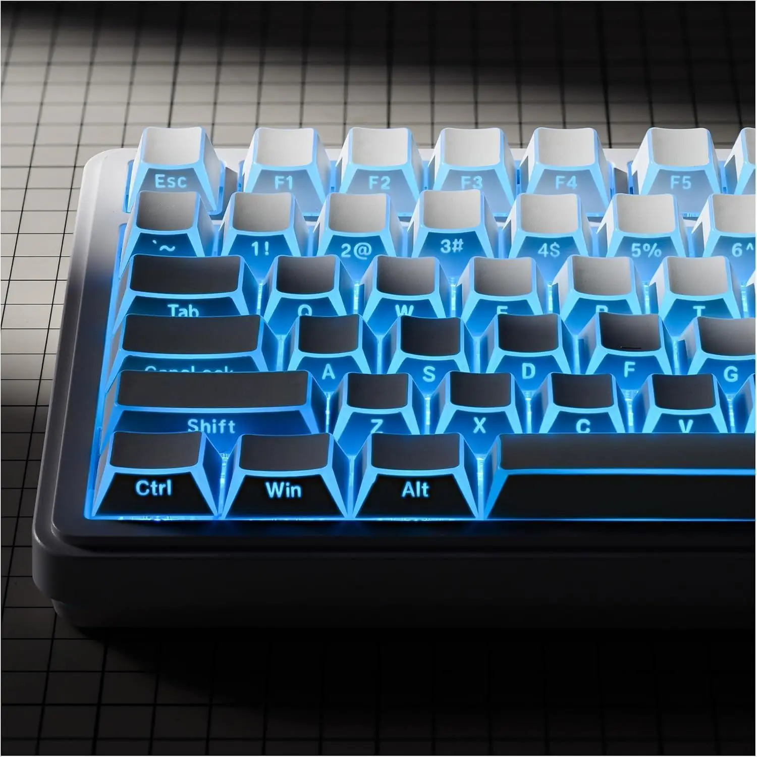 132 Keys Prism Light Shine Through Keycaps, PBT+PC Keycap Set, Cherry Profile Translucent Keycaps for Magnetic Switch Mechanical