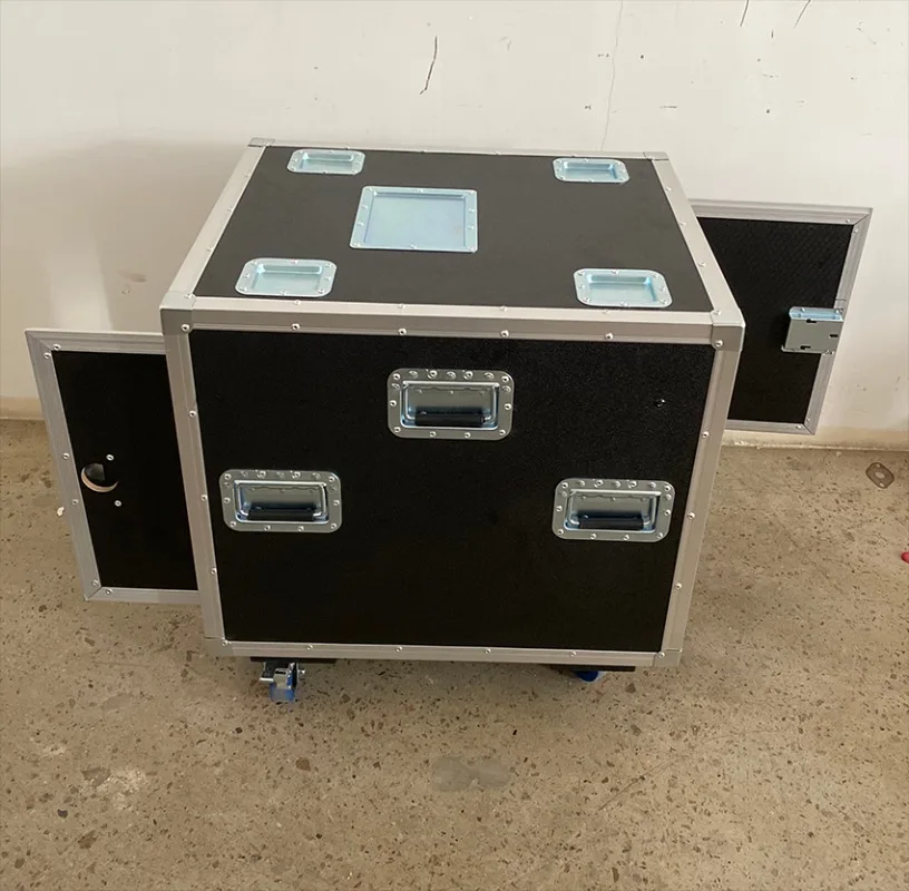 Shockproof 10U Professional Aluminum Rack Flight Case 3 Inch Wheels Tool Case for Audio Equipment Protection