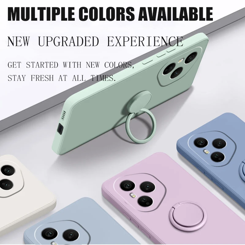 Case for Honor 400 Pro Case Liquid Silicone Ring Stand Phone Shell Coque for 300Ultra Cover Shockproof Funda Bumper Back Case
