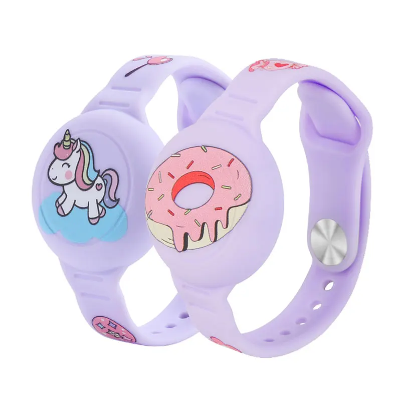 Wasserdichtes Armband für Kinder mit AirTag, Silikonmaterial, niedliches Cartoon-Design, verstellbar, versteckter Halter für Apple AirTag