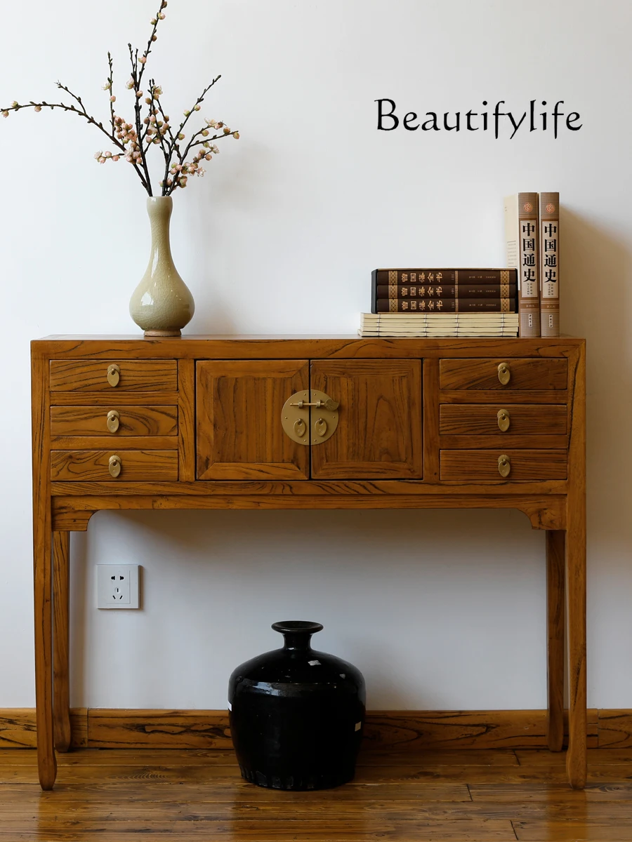 Solid Wood Console Tables Partition Decoration Old Elm a Long Narrow Table Altar