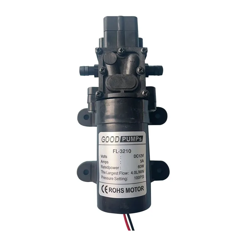DC water pump 12V24V48V60W3210Y miniature booster car wash diaphragm pump atomization disinfection machine RV water pump